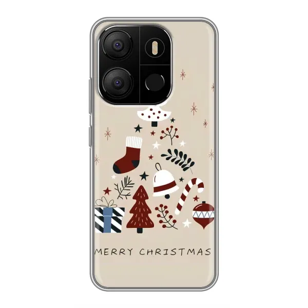 Чехол с рисунком «Merry Christmas» для TECNO Pop 7 Pro Чехол с рисунком «Merry Christmas» для TECNO Pop 7 Pro