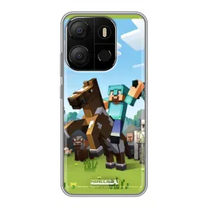 Чохли для Tecno Pop 7 Pro (Персонажі МайнКрафт) (На коні)