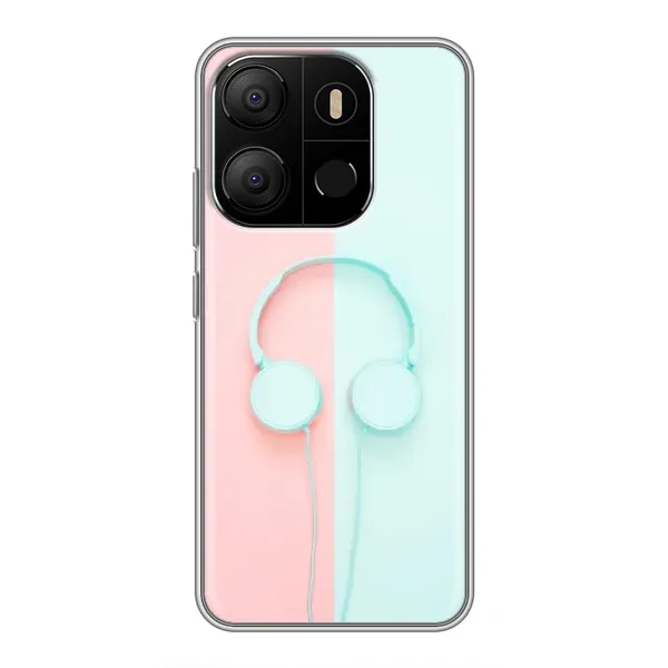 Чехол с рисунком «Наушники» для TECNO Pop 7 Pro Чехол с рисунком «Наушники» для TECNO Pop 7 Pro