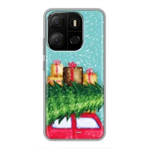 Чехол Новогодняя Елка на Tecno Pop 7 Pro (Новогодние подарки)
