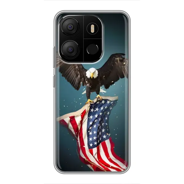 Чехол с рисунком «Орел и флаг» для TECNO Pop 7 Pro Чехол с рисунком «Орел и флаг» для TECNO Pop 7 Pro