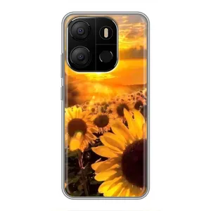Чохол з Квітами для Tecno Pop 7 Pro (поле соняшників)