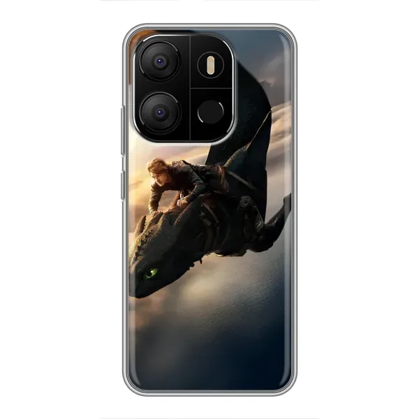 Чехол с рисунком «Полет Беззубика» для TECNO Pop 7 Pro
