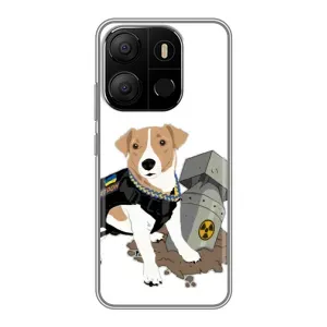 Чехол с принтом Собаки Патрон для Tecno Pop 7 Pro (Пёс Патрон с ракетой)