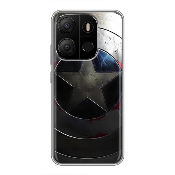 Чехол с рисунком «Ретро Щит Капитана» для TECNO Pop 7 Pro Чехол с рисунком «Ретро Щит Капитана» для TECNO Pop 7 Pro