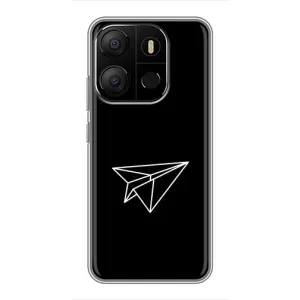 Чохол з картинками на чорному фоні для Tecno Pop 7 Pro (Літак)