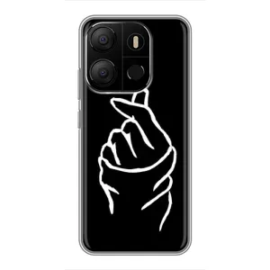 Чехлы (Знак сердечка) на Tecno Pop 7 Pro (Сердце на черном)