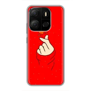 Чехлы (Знак сердечка) на Tecno Pop 7 Pro (Сердце на красном)