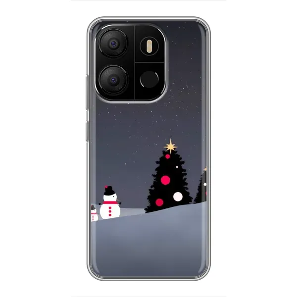 Чехол с рисунком «Снеговички» для TECNO Pop 7 Pro Чехол с рисунком «Снеговички» для TECNO Pop 7 Pro