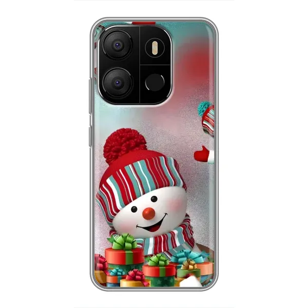 Чехол с рисунком «Снеговик в шапке» для TECNO Pop 7 Pro Чехол с рисунком «Снеговик в шапке» для TECNO Pop 7 Pro