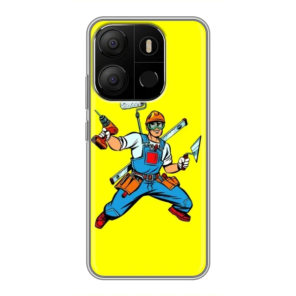 Чехол с рисунком «Строитель» для TECNO Pop 7 Pro Чехол с рисунком «Строитель» для TECNO Pop 7 Pro