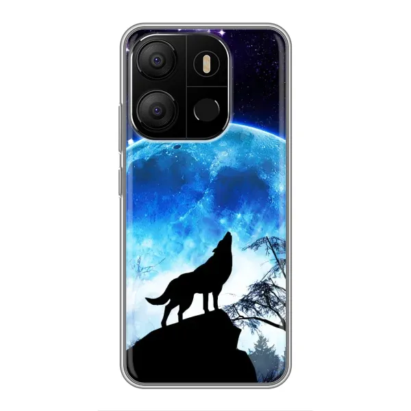 Чехол с рисунком «Воет на луну» для TECNO Pop 7 Pro Чехол с рисунком «Воет на луну» для TECNO Pop 7 Pro