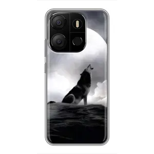 Чохол з Вовком на Tecno Pop 7 Pro (Вовк і місяць)