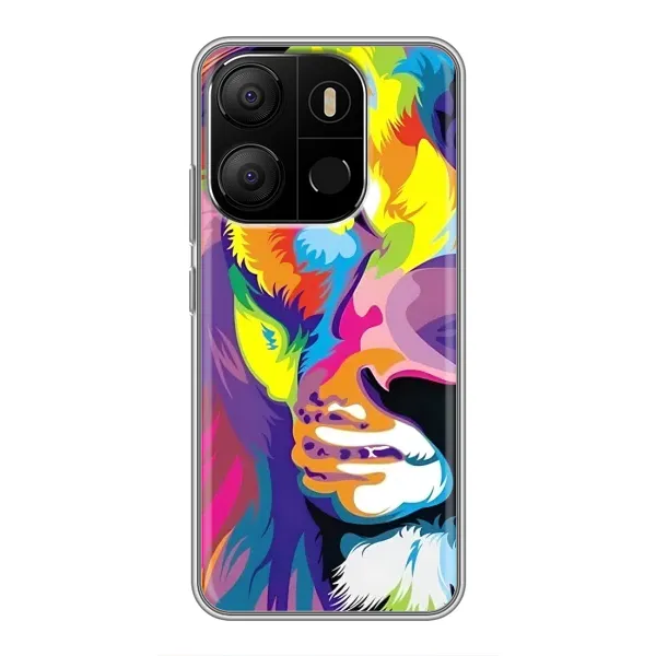 Чехол с рисунком «Яркий Лев» для TECNO Pop 7 Pro Чехол с рисунком «Яркий Лев» для TECNO Pop 7 Pro