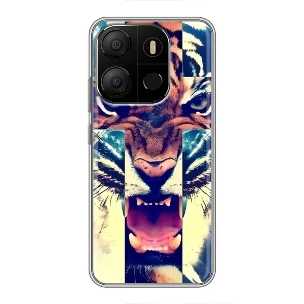 Чехол с рисунком «Яркий Тигр» для TECNO Pop 7 Pro Чехол с рисунком «Яркий Тигр» для TECNO Pop 7 Pro