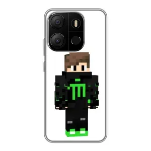 Чохли для Tecno Pop 7 Pro (Персонажі МайнКрафт) (Зелений хлопчик)
