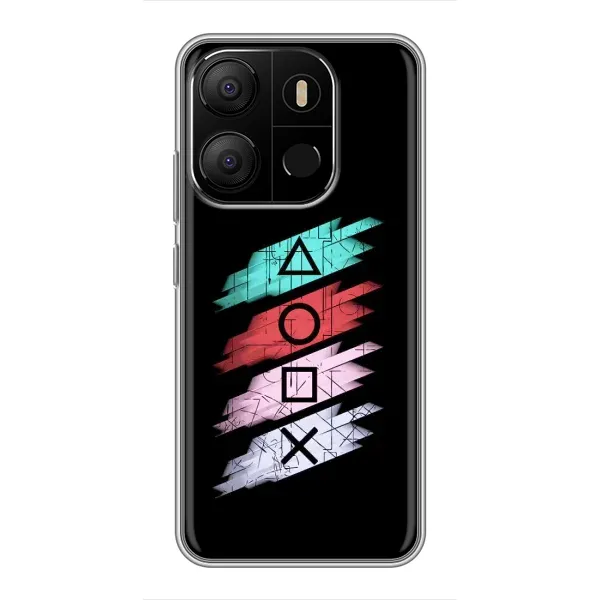 Чехол с рисунком «Значки Sony» для TECNO Pop 7 Pro Чехол с рисунком «Значки Sony» для TECNO Pop 7 Pro
