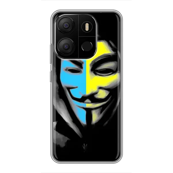 Чехол с рисунком «Анонимус патриот» для TECNO Pop 7 Чехол с рисунком «Анонимус патриот» для TECNO Pop 7