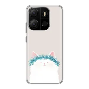 Чехол на тематику: Коты для TECNO Pop 7 (Белый котик)