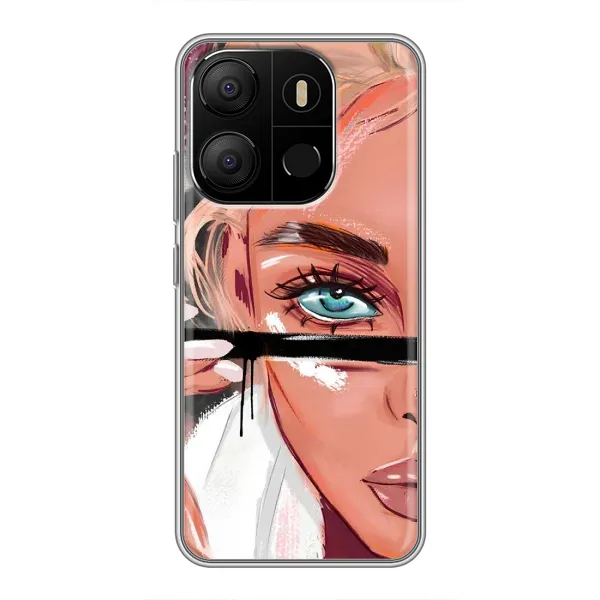 Чехол с рисунком «Девушка и ресницы» для TECNO Pop 7 Чехол с рисунком «Девушка и ресницы» для TECNO Pop 7