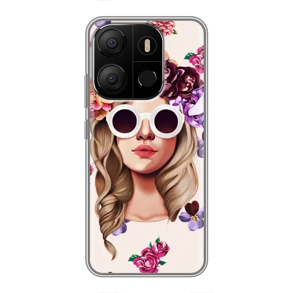 Чехол с рисунком «Девушка в очках» для TECNO Pop 7 Чехол с рисунком «Девушка в очках» для TECNO Pop 7
