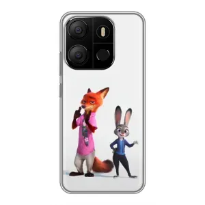 Силіконовий чохол з принтом Зоотрополіс для Tecno Pop 7 (Джуді і Нік)