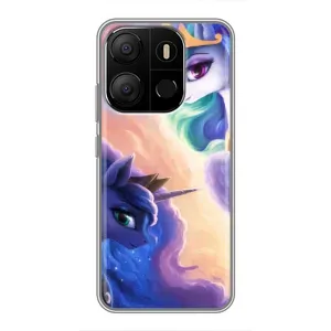 Чехол Unicorn на Tecno Pop 7 (Единорожки на тучках)
