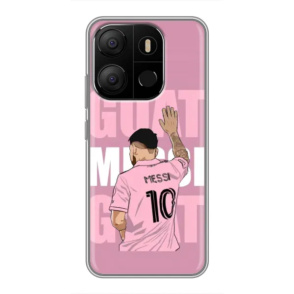 Чехол с рисунком «GOAT MESSI» для TECNO Pop 7 Чехол с рисунком «GOAT MESSI» для TECNO Pop 7