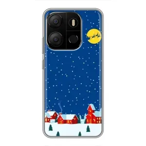 Силиконовый бампер на рождество для Tecno Pop 7 (Город в снегу)