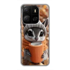 Печатный чехол «Зверята с кофе» для Tecno Pop 7