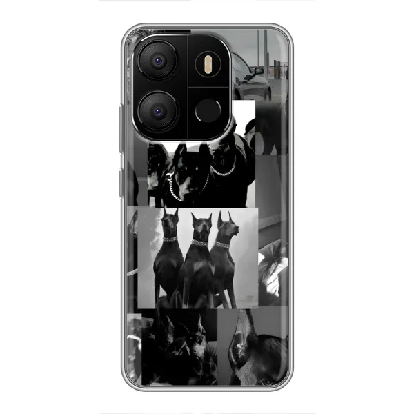 Чохол з малюнком «Колаж Доберман» для TECNO Pop 7 Чохол з малюнком «Колаж Доберман» для TECNO Pop 7