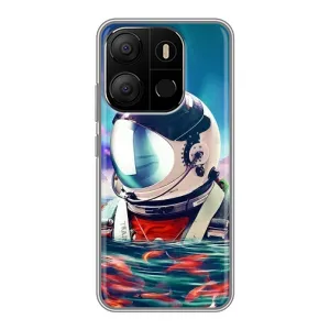 Силиконовый Чехол с принтом "Космонавты" на Tecno Pop 7