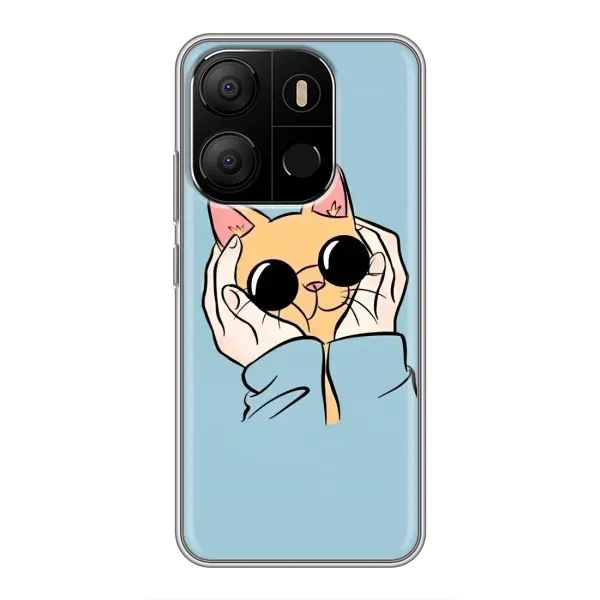 Чехол с рисунком «КОТИК в очках» для TECNO Pop 7 Чехол с рисунком «КОТИК в очках» для TECNO Pop 7