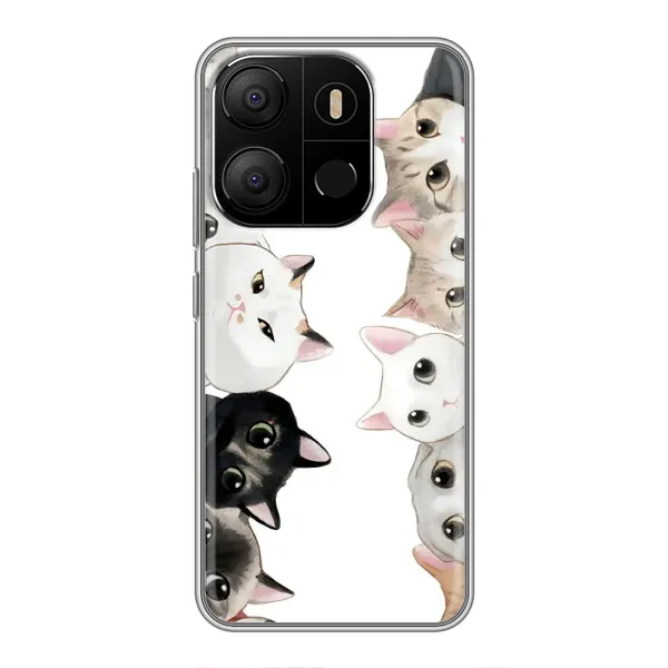 Чехол с рисунком «Коты» для TECNO Pop 7