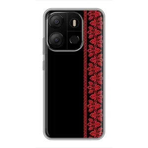 Силіконовый Чохол на Tecno Pop 7 (Червона вишиванка)