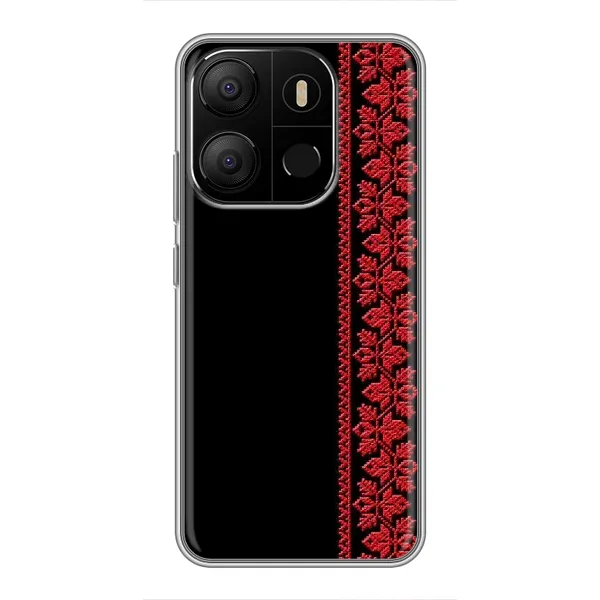 Чехол с рисунком «Красная Вышиванка» для TECNO Pop 7 Чехол с рисунком «Красная Вышиванка» для TECNO Pop 7