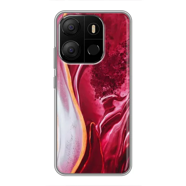 Чехол с рисунком «Красный мрамор» для TECNO Pop 7 Чехол с рисунком «Красный мрамор» для TECNO Pop 7