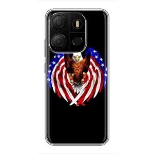 Чехол Флаг USA для Tecno Pop 7 (Крылья США)
