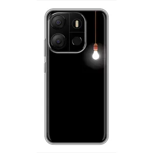 Чохол з картинками на чорному фоні для Tecno Pop 7 (Лампочка)