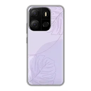 Чохол квітковий дизайн для Tecno Pop 7 (Монстера фіолетова)