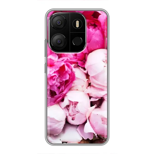 Чехол с рисунком «Пионы» для TECNO Pop 7 Чехол с рисунком «Пионы» для TECNO Pop 7