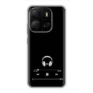 Чохол з картинками на чорному фоні для Tecno Pop 7 (Плеєр)