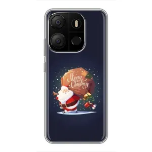 Чехол Санта Клаус для Tecno Pop 7 (Подарки от Санты)
