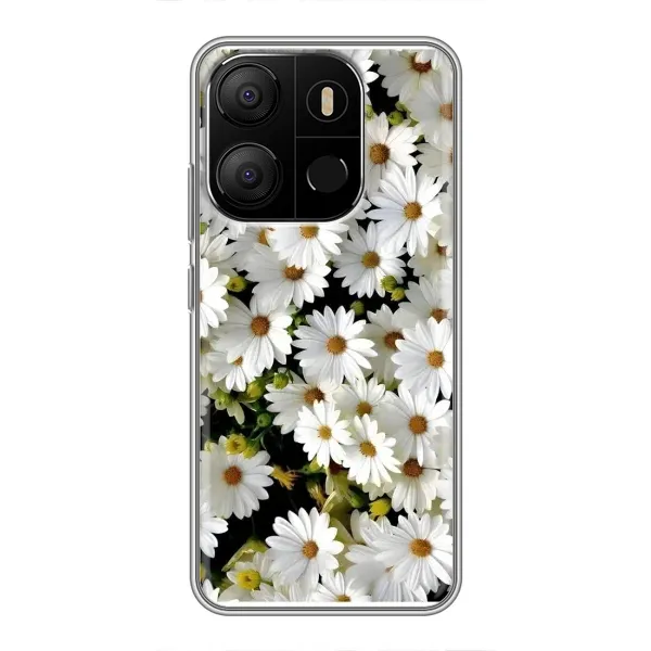 Чехол с рисунком «Рамка в ромашках» для TECNO Pop 7 Чехол с рисунком «Рамка в ромашках» для TECNO Pop 7