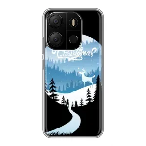 Силиконовый бампер на рождество для Tecno Pop 7 (Рождественский Олень)