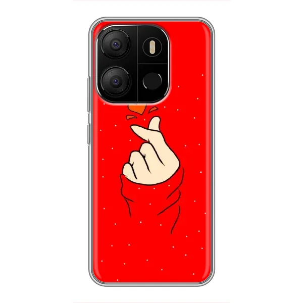 Чохол з малюнком «Сердечко на червоному» для TECNO Pop 7 Чохол з малюнком «Сердечко на червоному» для TECNO Pop 7