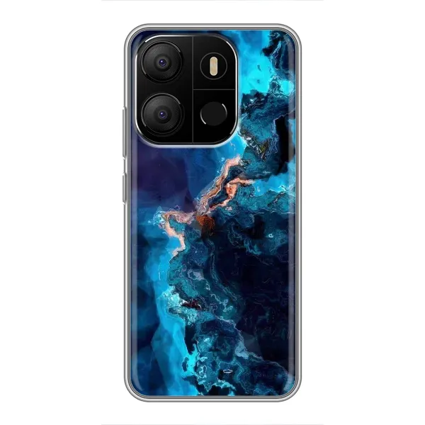 Чехол с рисунком «Синий мрамор» для TECNO Pop 7 Чехол с рисунком «Синий мрамор» для TECNO Pop 7