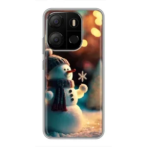 Чехлы на Новый Год Tecno Pop 7 (Снеговик праздничный)