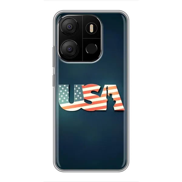 Чехол с рисунком «USA» для TECNO Pop 7 Чехол с рисунком «USA» для TECNO Pop 7