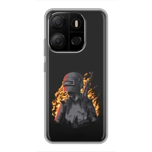 Чохол з картинкою "Герой Pubg" на Tecno Pop 7 (В полум'ї)